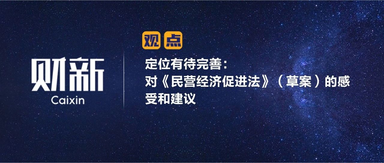 财新 | 定位有待完善：对《民营经济促进法》（草案）的感受和建议